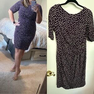 Chic Purple and White Midi Dress